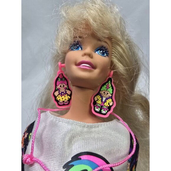 Vintage 1992 Mattel Troll Barbie Doll in Outfit & Earrings - Picture 3 of 11